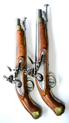 Lot 465 - A Pair of Early 19th Century Flintlock .65 Calibre Pistols by Woolley, Sargant & Fairfax, each with