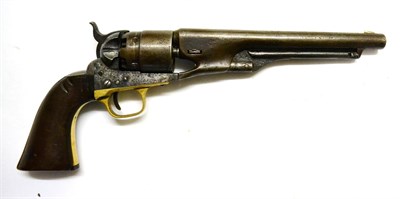 Lot 472 - A Colt Model 1860 Army Six Shot Percussion Revolver, in .44 calibre, the 20cm steel barrel...