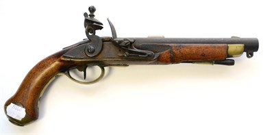 Lot 495 - A George III Flintlock Dragoon Pistol, the 22.5cm steel barrel with Tower ordnance marks, the...