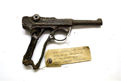 Lot 496 - A First World War German P08 Luger Pistol, in relic condition. **Bears a label stating it was...