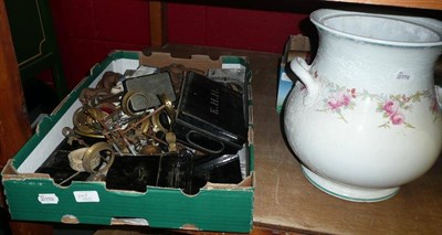 Lot 695 - Five Glass Light Shades; and A Large Quantity of Miscellanea, including a papier mache tray