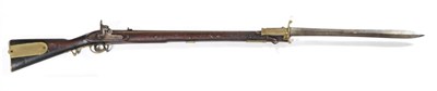 Lot 503 - A 19th Century Tower Percussion Brunswick Rifle, the 76.5cm steel barrel with hinged leaf rear...