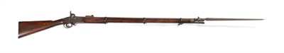 Lot 507 - A Victorian 1853 Pattern Percussion Rifle Musket, the 99cm steel barrel with hinged ladder...