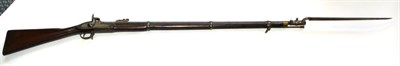 Lot 508 - A Victorian Tower 1853 Pattern Percussion Rifle Musket, the 99cm steel barrel with hinged...