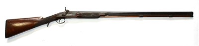 Lot 512 - A 19th Century Percussion Single Barrel Sporting Gun, with 83cm steel barrel, foliate engraved...