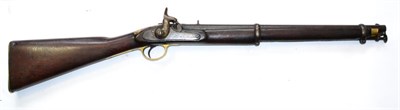 Lot 520 - A Victorian Artillery Percussion Two Band Carbine, the 53cm steel barrel with V rear sight,...