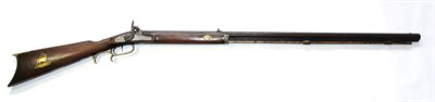 Lot 527 - A 19th Century Kentucky-Hawken Style Percussion Rifle, the 90.5cm octagonal steel barrel with...