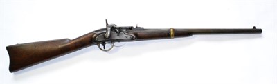 Lot 528 - A Scarce US Civil War Merrill Percussion Cavalry Carbine, second type, the 56.5cm steel barrel with