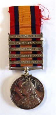 Lot 3 - A Queen's South Africa Medal, with five clasps TUGELA HEIGHTS, ORANGE FREE STATE, RELIEF OF...