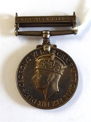 Lot 4 - A Naval General Service Medal, with clasp PALESTINE 1945-48, awarded to P/JX.428875 J. CHAPMAN....