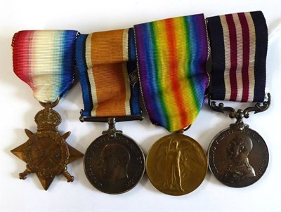 Lot 12 - A First World War MM Group of Four Medals, awarded to 72345 SAPR. (later CPL) W.L.HAITHWAITE,...