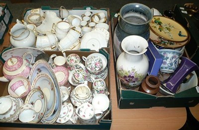 Lot 700 - Three Boxes of Ceramics, including gilt and white floral etc