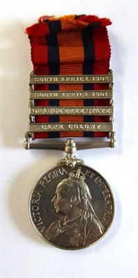 Lot 16 - A Queen's South Africa Medal, with four clasps CAPE COLONY, ORANGE FREE STATE, SOUTH AFRICA...