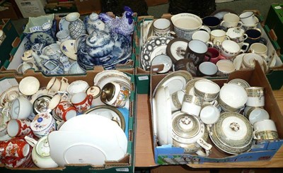 Lot 701 - A Box of Commemorative China; A Box of Blue and White China; A Box of Bloor Derby Teawares; and...