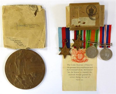 Lot 34 - A First/Second World War Family Medal Group, comprising Memorial Plaque to ALBERT DORSETT, with...