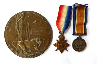 Lot 50 - A First World War Memorial Plaque and Pair of Medals, comprising 1914-15 Star and British War...