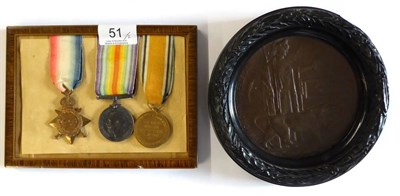 Lot 51 - A First World War Trio, to S-8447 PTE.N.ALLAN. SEA:HIGHRS, comprising 1914-1915 Star, British...