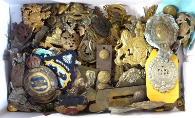 Lot 71 - A Quantity of Military Cap and Glengarry Badges, in brass, white metal and bi-metal, together...