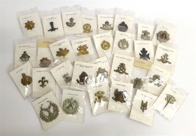 Lot 84 - A Collection of Thirty Cap and Glengarry Badges, including Cavalry and Line regiments, in...