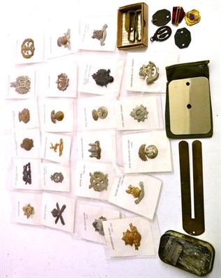 Lot 85 - A Collection of Twenty Three Cap and Collar Badges, including Huntingdonshire Home Guard and...