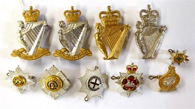 Lot 91 - A Collection of Ten Various Military Badges, including a bi-metal piper's badge to the Royal...