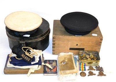 Lot 111 - A Collection of First World War Naval Militaria, comprising a British War Medal, awarded to J.78655