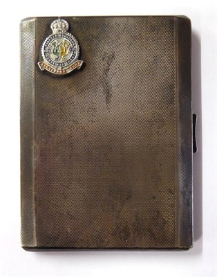 Lot 113 - 235 Fighter Squadron, Royal Air Force: An Engine Engraved Silver Cigarette Case, relief with...