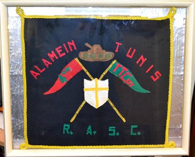 Lot 117 - A Late Victorian Royal Scots Fusiliers Embroidered Military Souvenir, the banner heading...