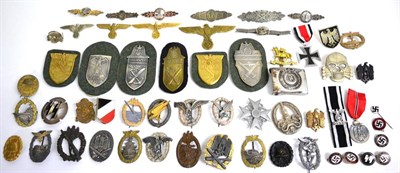 Lot 150 - A Quantity of German Third Reich Copy Badges, shields, medals etc