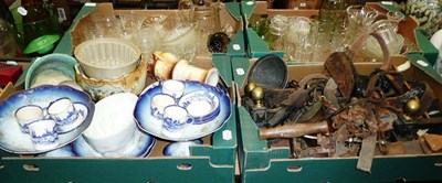 Lot 715 - A Box of Assorted Ceramics; A Box of Metalwares; and A Box of Metalware and Sundry