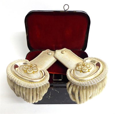 Lot 157 - A Pair of 20th Century Silver Bullion Epaulettes to the Yorkshire Regiment, each with King's...