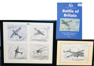 Lot 160 - Phil May,  ";A Few of the Few";, Battle of Britain aeroplanes - Hurricane, Defiant, Spitfire...