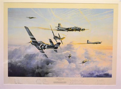 Lot 175 - After Robert Taylor, ";Gathering of Eagles";, limited edition reproduction printed in colours,...