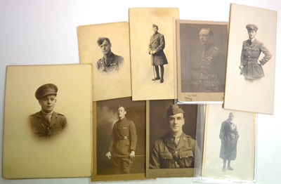 Lot 185 - A Collection of Eight Royal Flying Corps Related Cabinet Cards, all portrait photographs