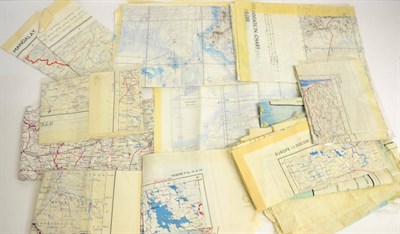 Lot 186 - Thirteen Various Silk Escape Maps, circa 1953,  Europe and parts of Asia including, Burma,...