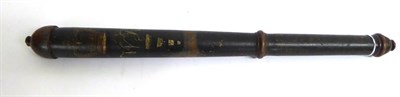 Lot 223 - A William IV Green Painted Oak Truncheon, decorated with crowned WR cypher in yellow, black and...