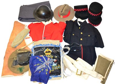 Lot 257 - A Quantity of Uniform Parts, including a Gurkha Military Police slouch hat, three pill box hats...