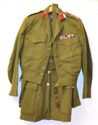 Lot 259 - A Post-War Part Uniform to a Brigadier, comprising a battledress blouse with cloth rank...