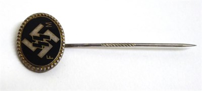 Lot 267 - A German Third Reich SS Sponsoring Member's Lapel Pin, in white metal, the horizontal oval...