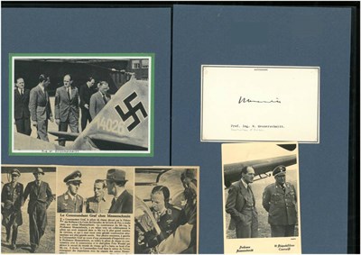 Lot 271 - A Collection of Luftwaffe Related Ephemera, including a Prof. Ing.W. Messerschmitt signed autogram