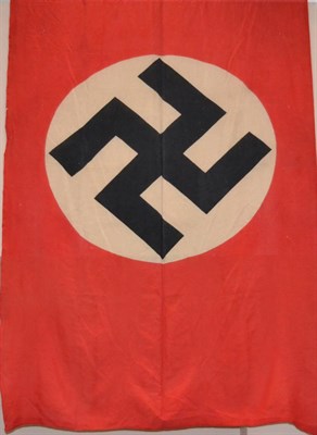 Lot 276 - A German Third Reich NSDAP Banner, in red cotton, one side applied with a white cotton roundel...