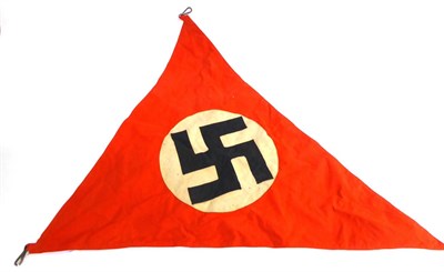 Lot 290 - A German Third Reich NSDAP Pennant, of red cotton, each side applied with two piece badge of...