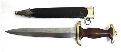 Lot 306 - A German Third Reich NSKK Dagger, the double edge steel blade etched Alles fur Deutschland,...