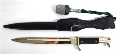 Lot 310 - A German Third Reich Parade Bayonet, the blade stamped, ";Solingen";, black chequered plastic...