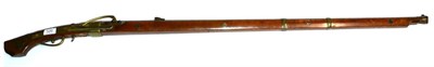 Lot 326 - A 19th Century Japanese Matchlock Teppo (Long Gun), the 103cm octagonal steel barrel with...