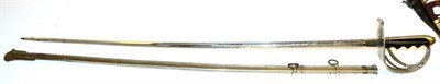 Lot 328 - An Indian Copy of a Prussian Cavalry Dress Sword, with 88cm steel blade etched with the...