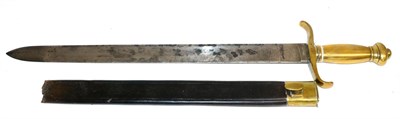 Lot 332 - A Prussian Artillery M1849 - Jaeger M1857 Side Arm, the 48cm single edge steel blade stamped...