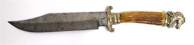 Lot 339 - A Victorian ";Old Judge"; Bowie Knife by Mills, the 24.7cm clip point steel blade with...