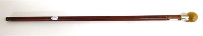 Lot 341 - A 19th Century Malacca Sword Stick, with 73.5cm double edge steel blade, the upper section with...