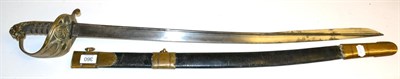 Lot 360 - A Victorian 1827 Pattern Naval Officer's Sword, the 80cm quill back steel blade faintly etched with